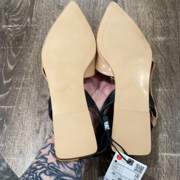 NWT ! Zara color block sling back flats size 38 - Picture 7 of 7